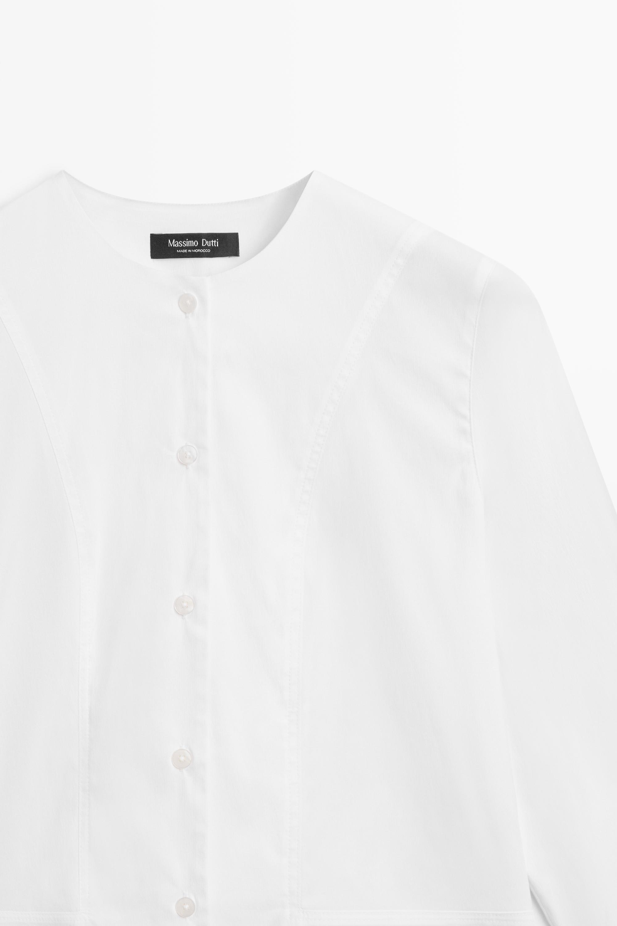 Chemise en popeline à col détaillé